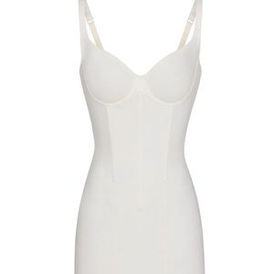 Skims Cotton Corset Dress White. Size: Medium